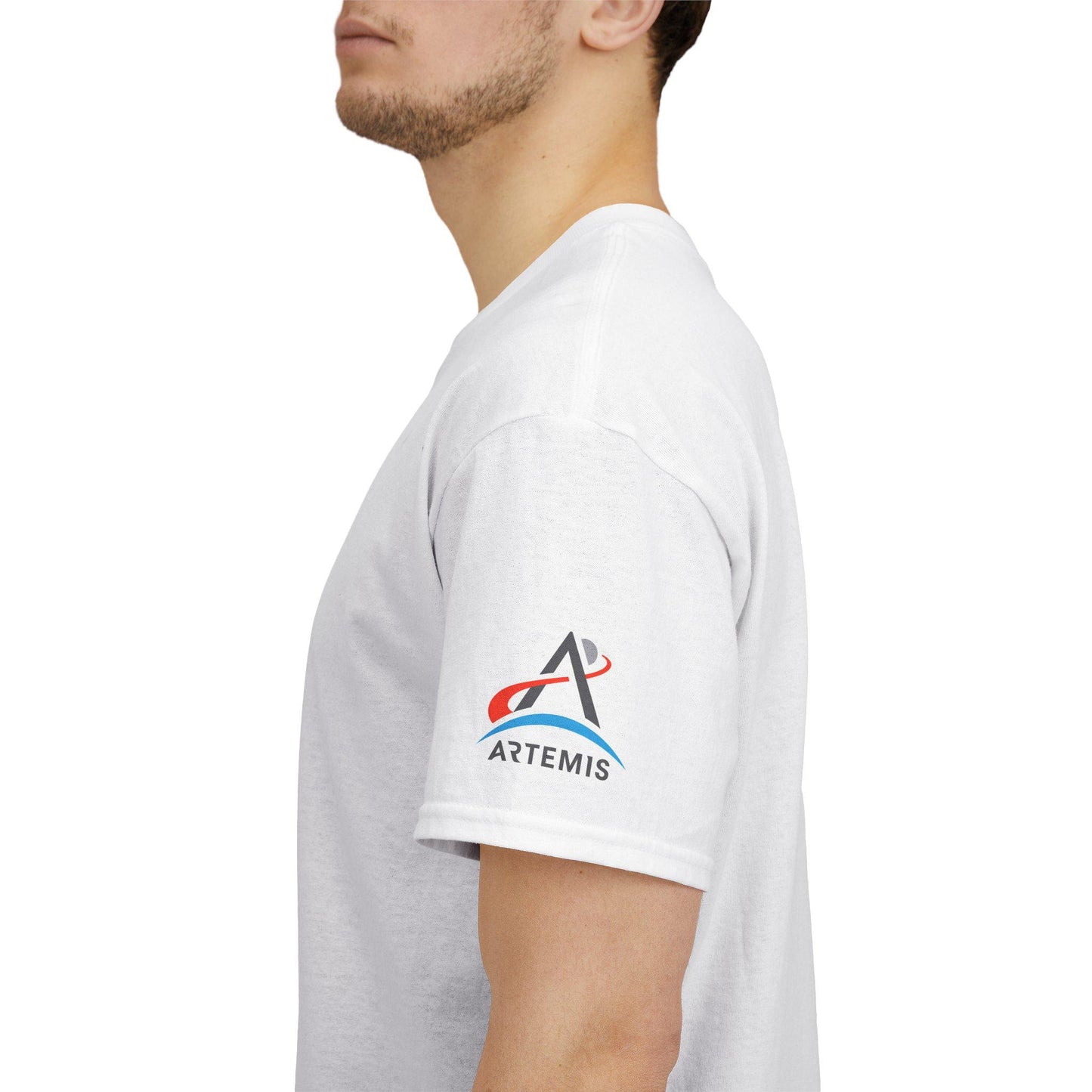 NASA Meatball T-Shirt with Artemis Sleeve Logo | Unisex Space Agency Graphic Tee | 100% Cotton NASA Apparel | Gift for Space Enthusiasts