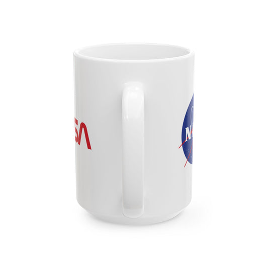 NASA Evolution Mug | Meatball and Worm Logo 15oz Ceramic Coffee Cup | Gift for Space Lovers, Astronauts, and Science Geeks