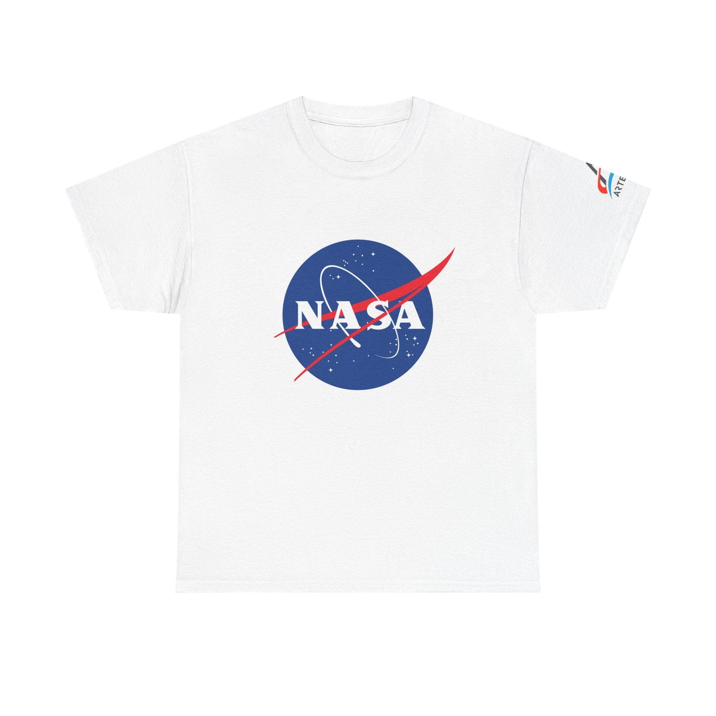 NASA Meatball T-Shirt with Artemis Sleeve Logo | Unisex Space Agency Graphic Tee | 100% Cotton NASA Apparel | Gift for Space Enthusiasts