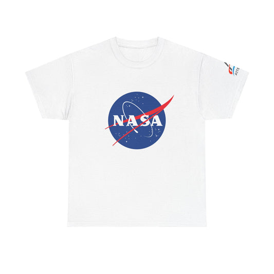 NASA Meatball T-Shirt with Artemis Sleeve Logo | Unisex Space Agency Graphic Tee | 100% Cotton NASA Apparel | Gift for Space Enthusiasts
