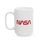 NASA Worm Logo Ceramic Mug — 11oz & 15oz, 2-Sided