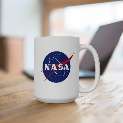 NASA Meatball Logo Ceramic Mug | 15oz Double-Sided Space Explorer Gift | Classic NASA Insignia Coffee Cup | Astronomy & STEM Gift Discovery