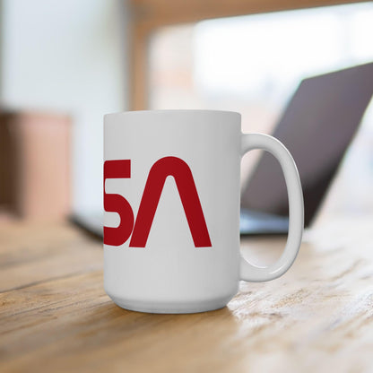 Blast Off with the Iconic NASA "Worm" Logo Ceramic Mug | NASA Ceramic Coffee Mug | 15oz | Space Lover Gift | Astronaut Mug